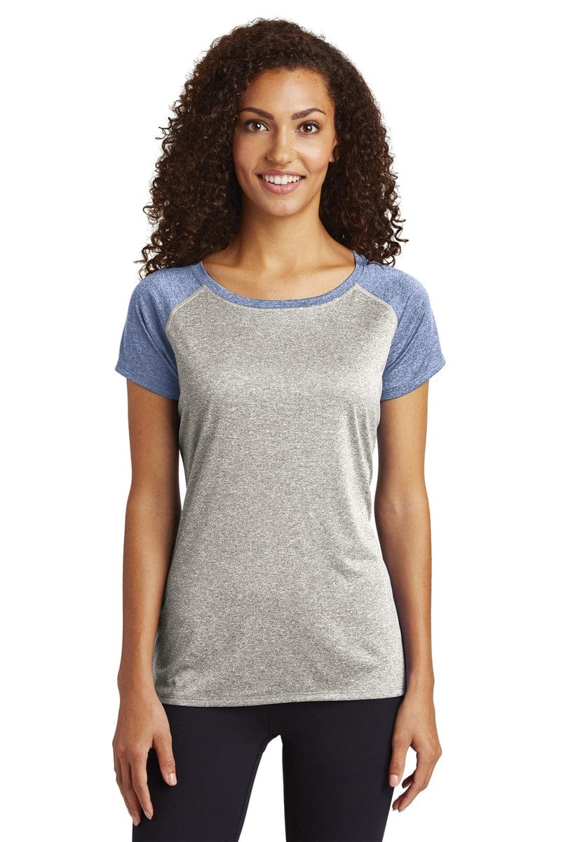 Sport-Tek T-Shirts Sport-Tek LST362: Ladies Heather-On-Heather Contender Scoop Neck Tee