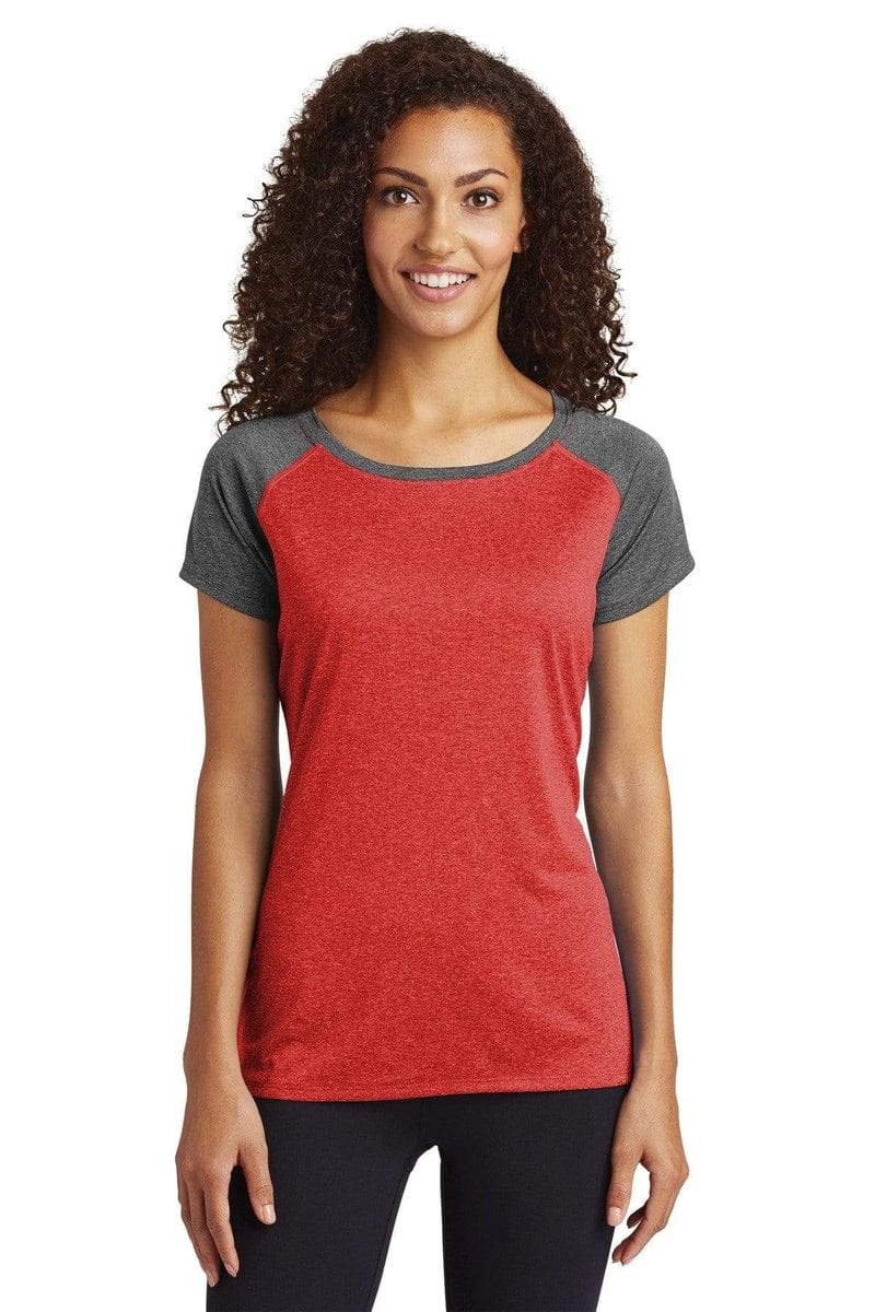 Sport-Tek T-Shirts Sport-Tek LST362: Ladies Heather-On-Heather Contender Scoop Neck Tee