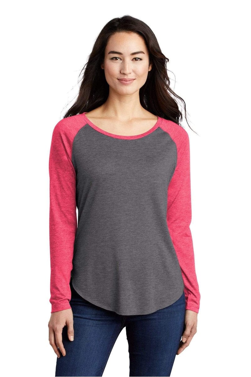 Sport-Tek T-Shirts Sport-Tek LST400LS: Ladies PosiCharge Long Sleeve Tri-Blend Wicking Scoop Neck Raglan Tee