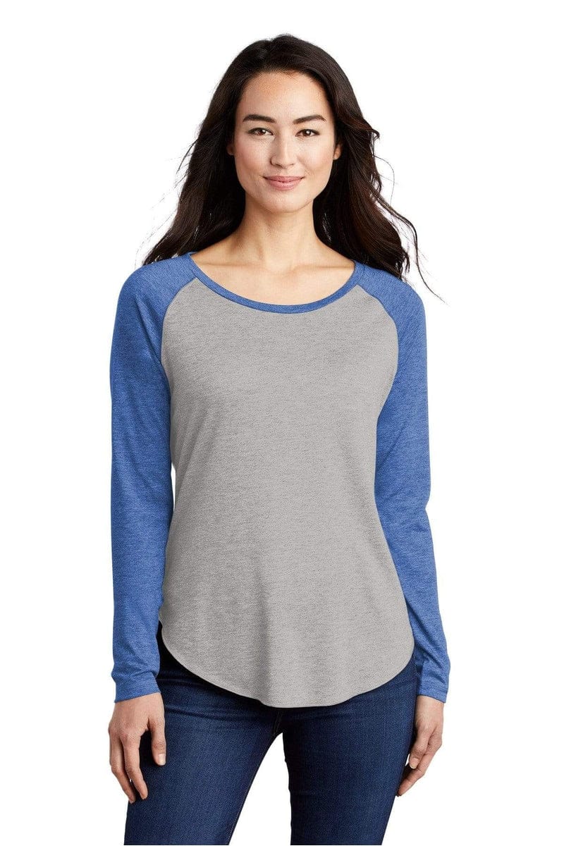 Sport-Tek T-Shirts Sport-Tek LST400LS: Ladies PosiCharge  Long Sleeve Tri-Blend Wicking Scoop Neck Raglan Tee