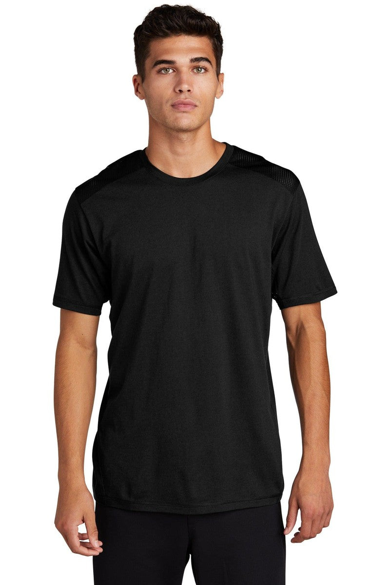 Sport-Tek T-Shirts XS / Black/ Black Triad Solid Sport-Tek ST410: PosiCharge Tri-Blend Wicking Draft Tee