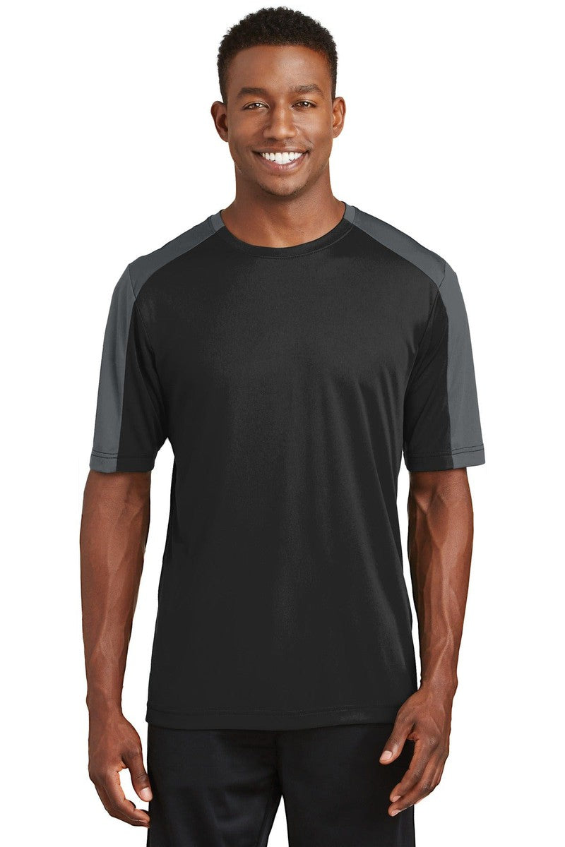 Sport-Tek T-Shirts XS / Black/ Iron Grey Sport-Tek ST354: PosiCharge Competitor Sleeve-Blocked Tee