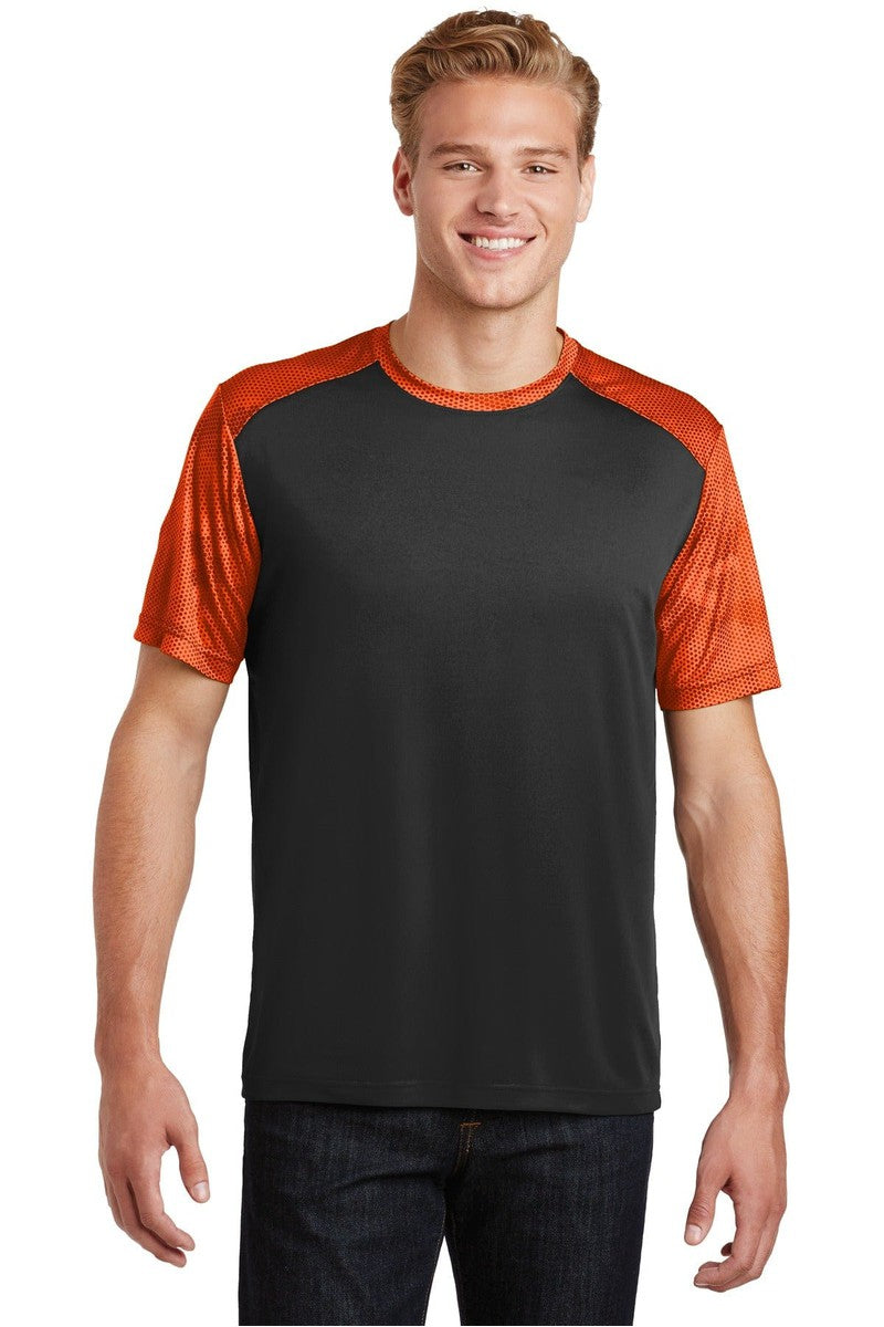 Sport-Tek T-Shirts XS / Black/ Neon Orange Sport-Tek ST371: CamoHex Colorblock Tee