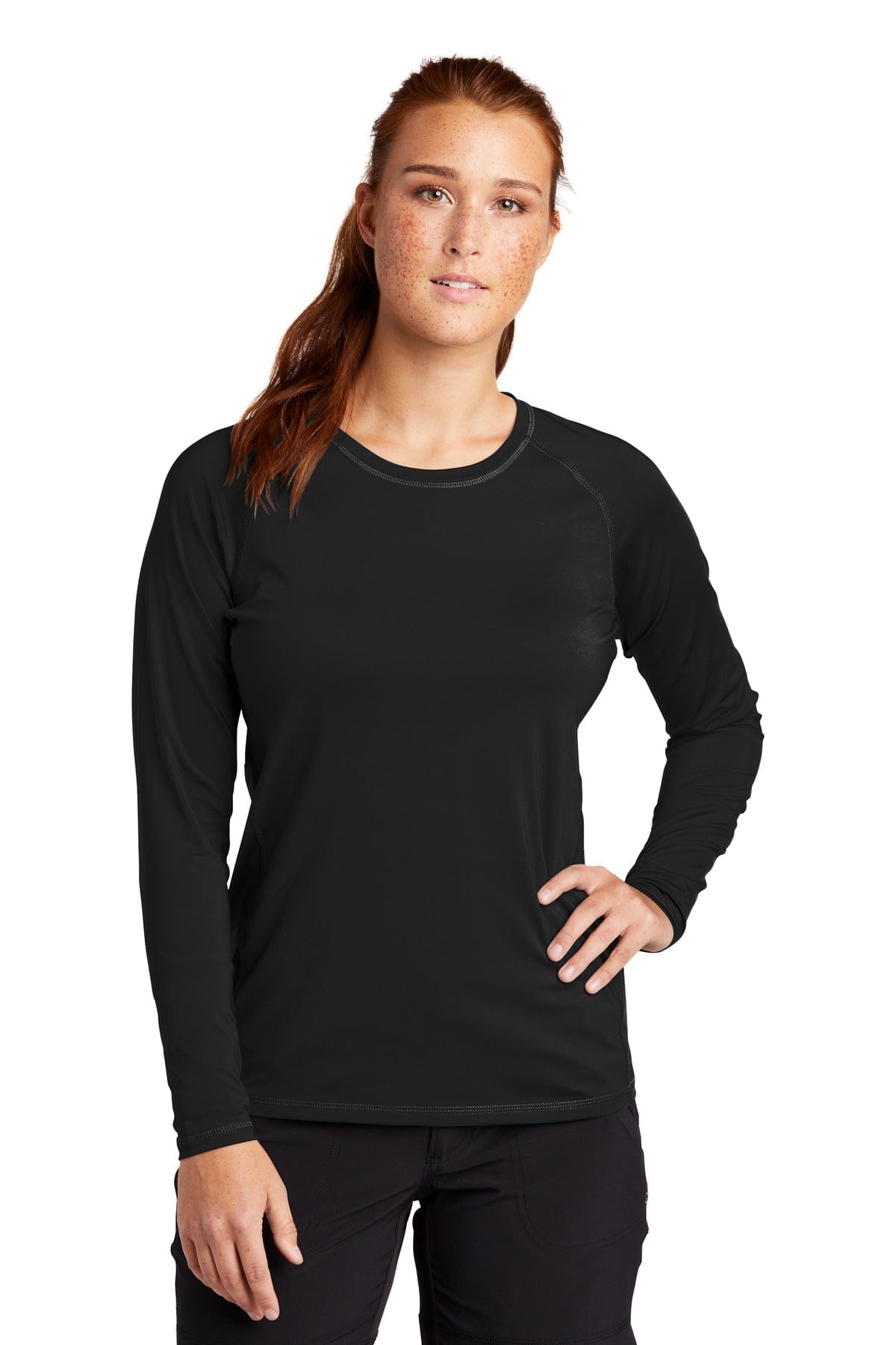 Sport-Tek T-Shirts XS / Black Sport-Tek LST470LS Ladies Long Sleeve Rashguard Tee