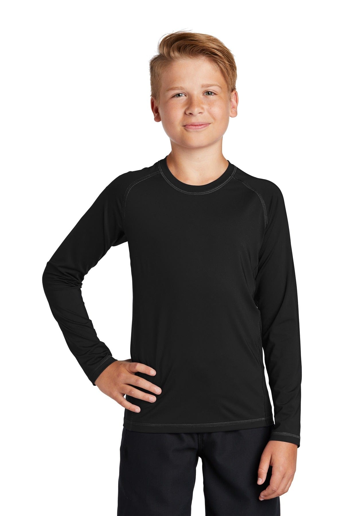 Sport-Tek T-Shirts XS / Black Sport-Tek YST470LS Youth Long Sleeve Rashguard Tee