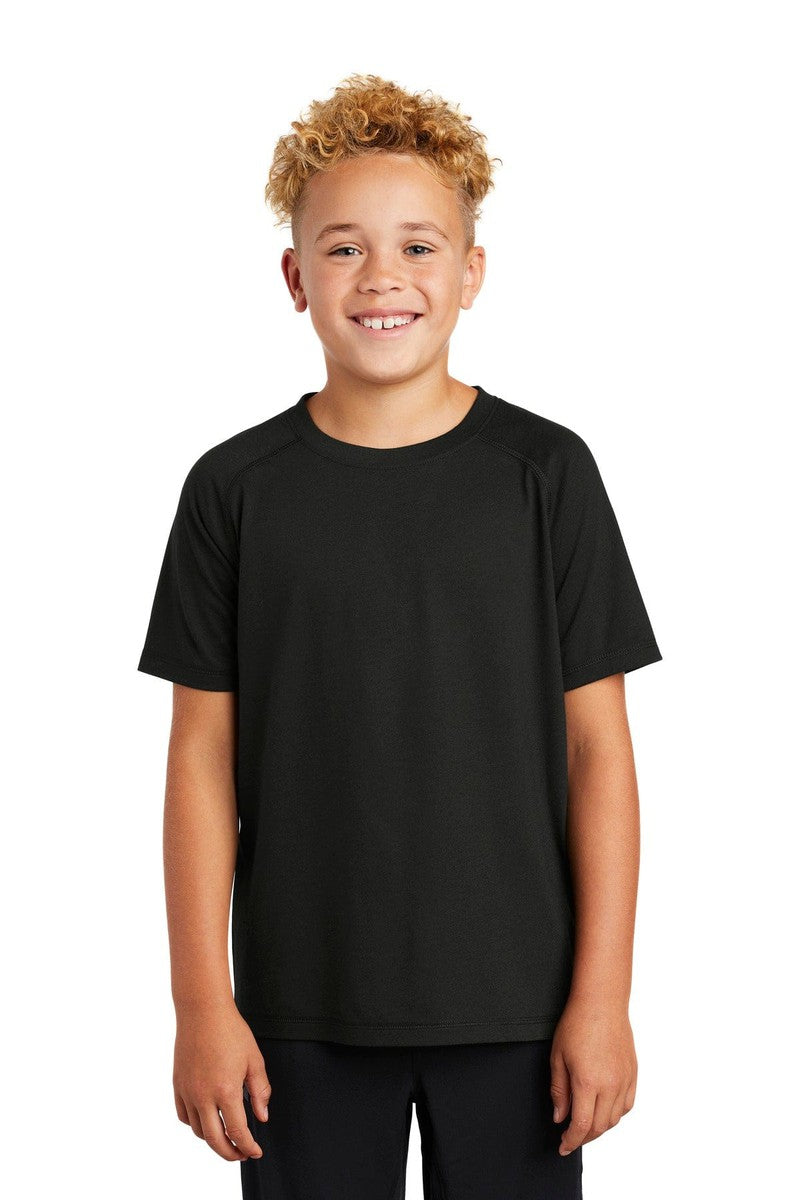 Sport-Tek T-Shirts XS / Black Triad Solid Sport-Tek YST400: Youth PosiCharge Tri-Blend Wicking Raglan Tee