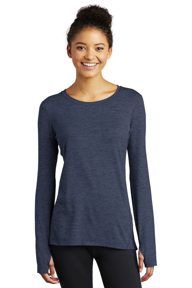 Sport-Tek T-Shirts XS / Dark Denim Heather Sport-Tek LST710: Ladies Exchange 1.5 Long Sleeve Crew