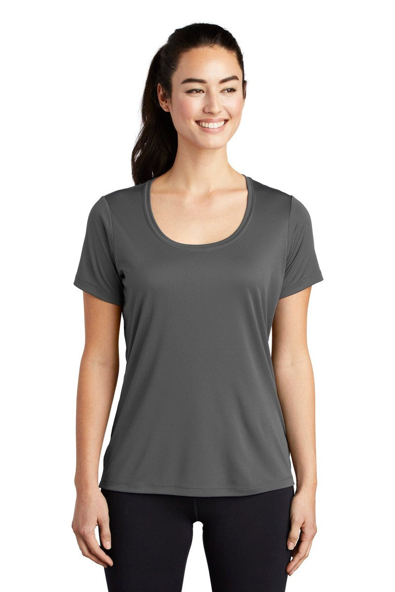 Sport-Tek T-Shirts XS / Dark Smoke Grey Sport-Tek Ladies Posi-UV Pro Scoop Neck Tee. LST420