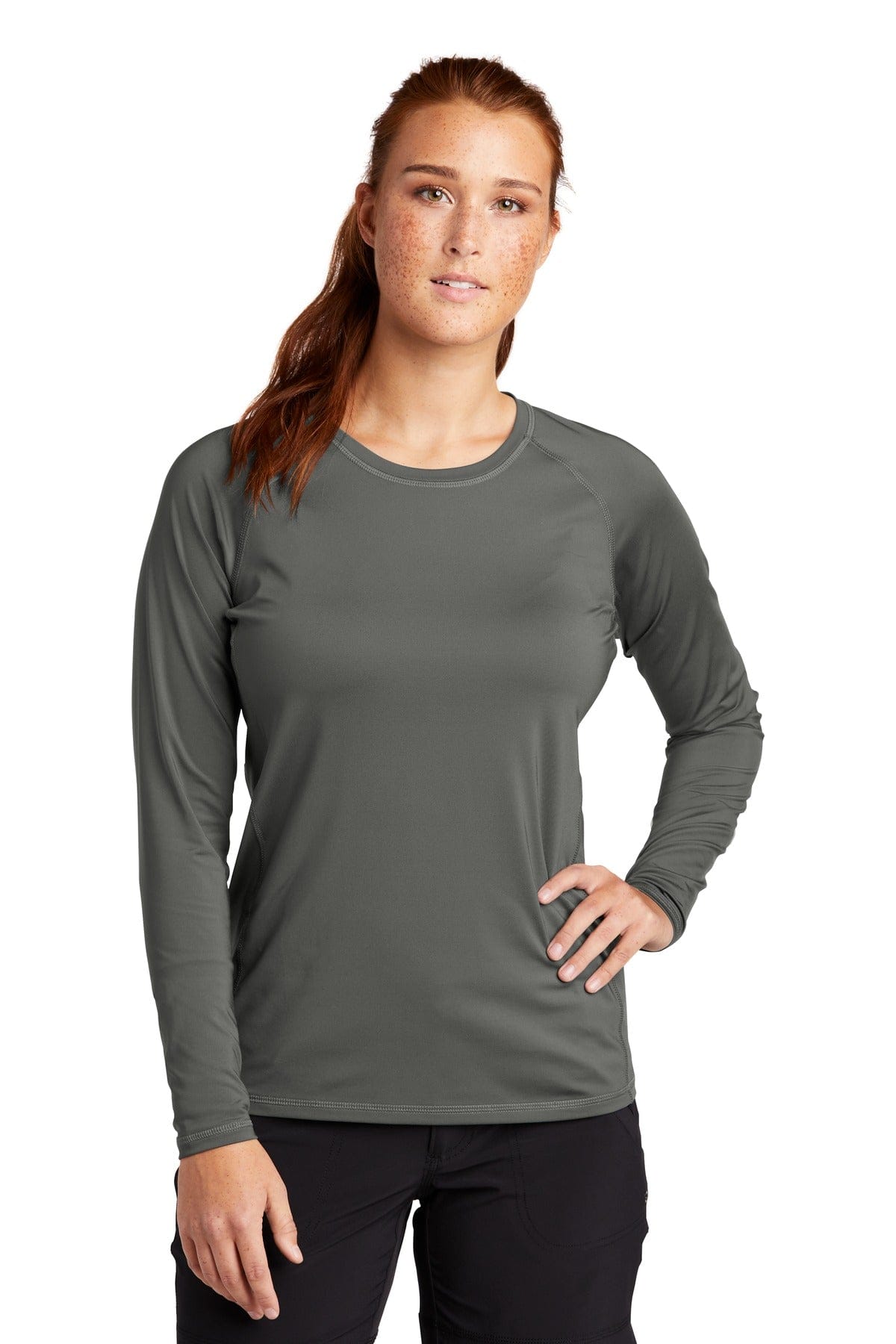 Sport-Tek T-Shirts XS / Dark Smoke Grey Sport-Tek LST470LS Ladies Long Sleeve Rashguard Tee