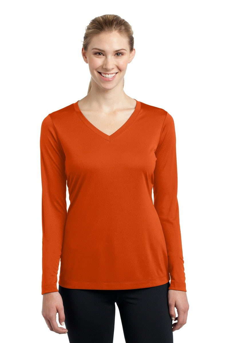 Sport-Tek T-Shirts XS / Deep Orange Sport-Tek LST353LS: Ladies Long Sleeve PosiCharge Competitor V-Neck Tee.