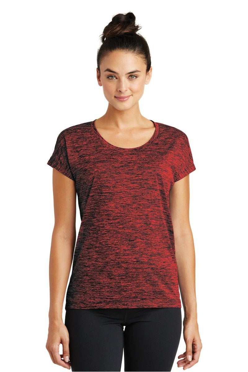 Sport-Tek T-Shirts XS / Deep Red-Black Electric Sport-Tek LST390: Ladies PosiCharge Electric Heather Sporty Tee