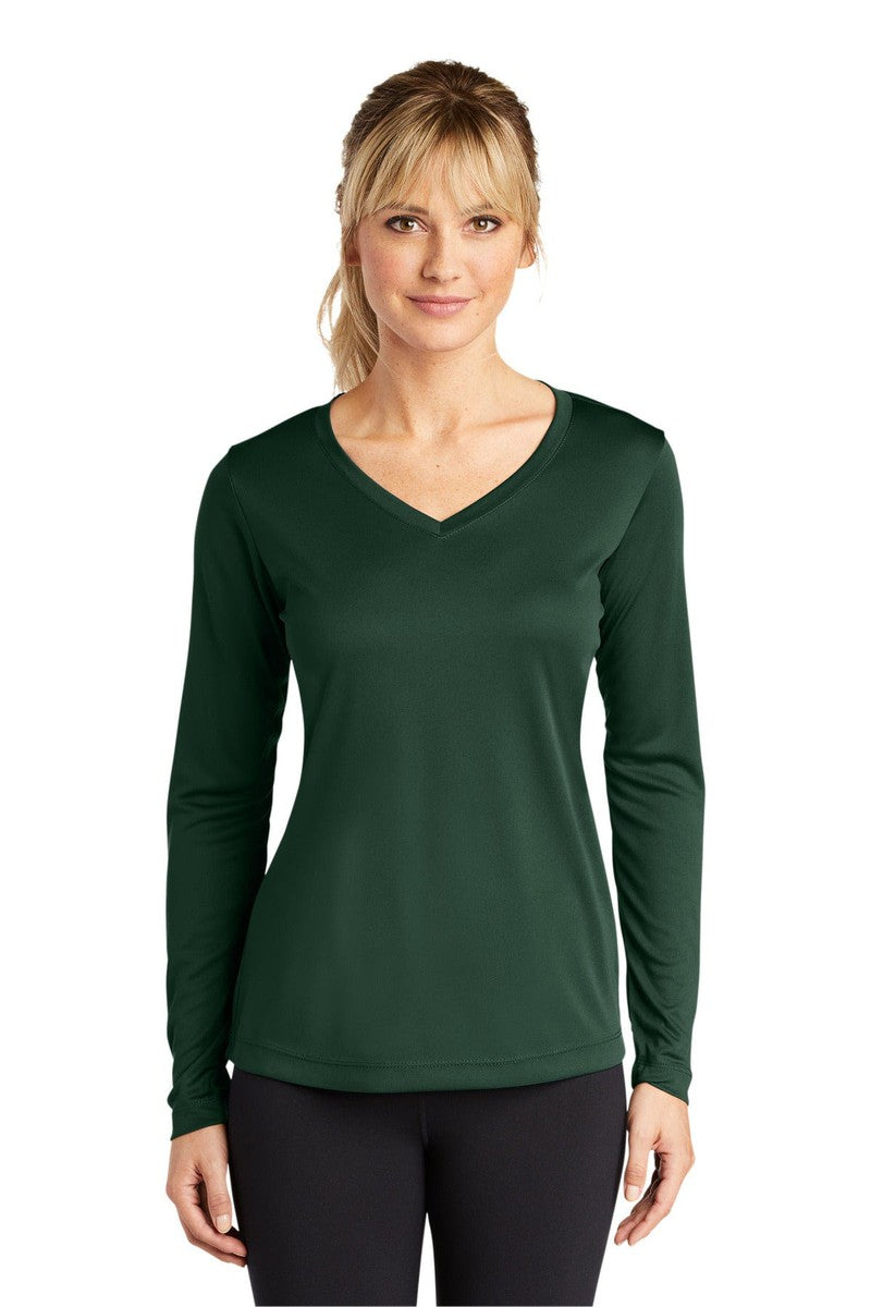 Sport-Tek T-Shirts XS / Forest Green Sport-Tek LST353LS: Ladies Long Sleeve PosiCharge Competitor V-Neck Tee.