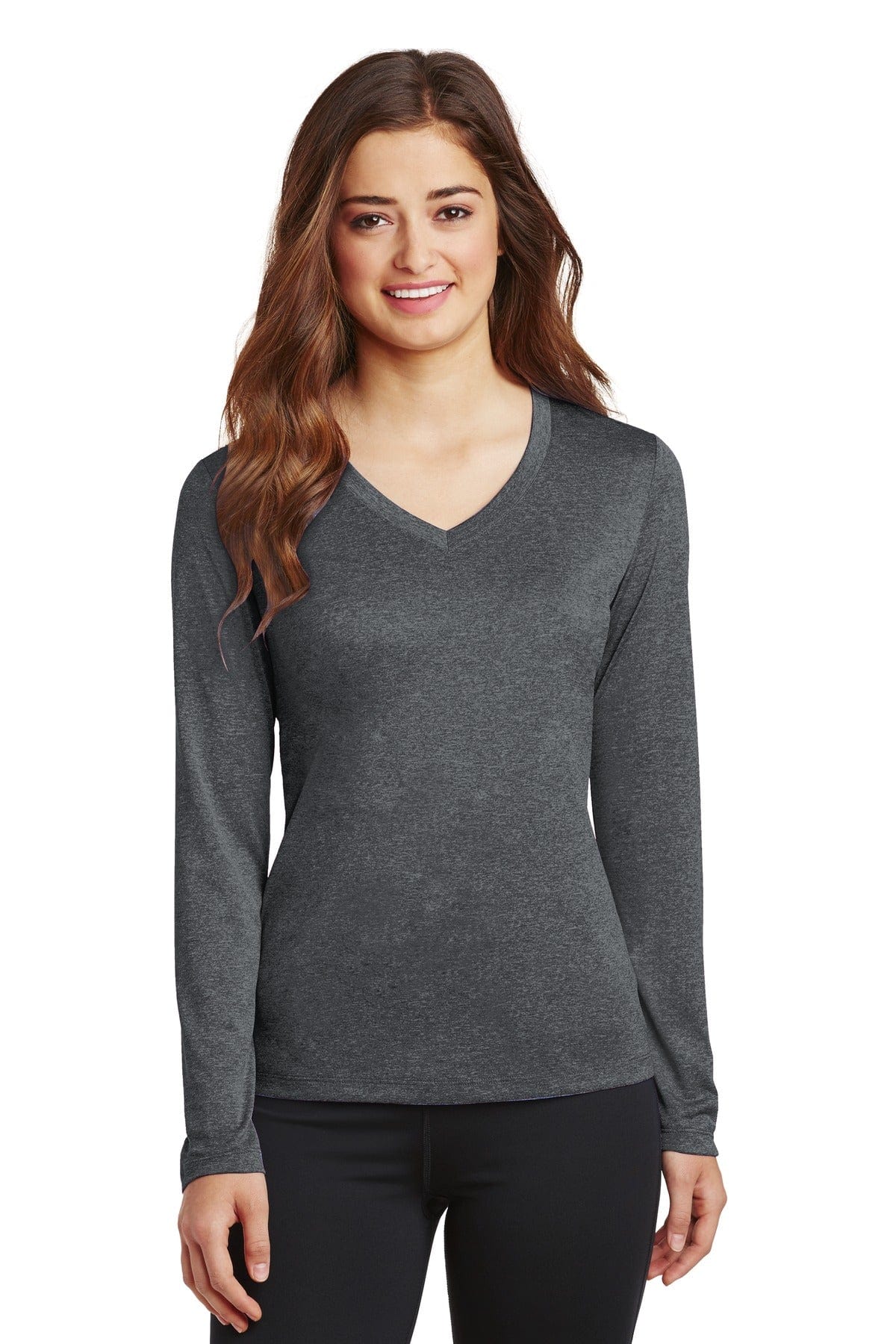 Sport-Tek T-Shirts XS / Graphite Heather DISCONTINUED  Sport-Tek ®  Ladies Long Sleeve Heather Contender ™  V-Neck Tee. LST360LS