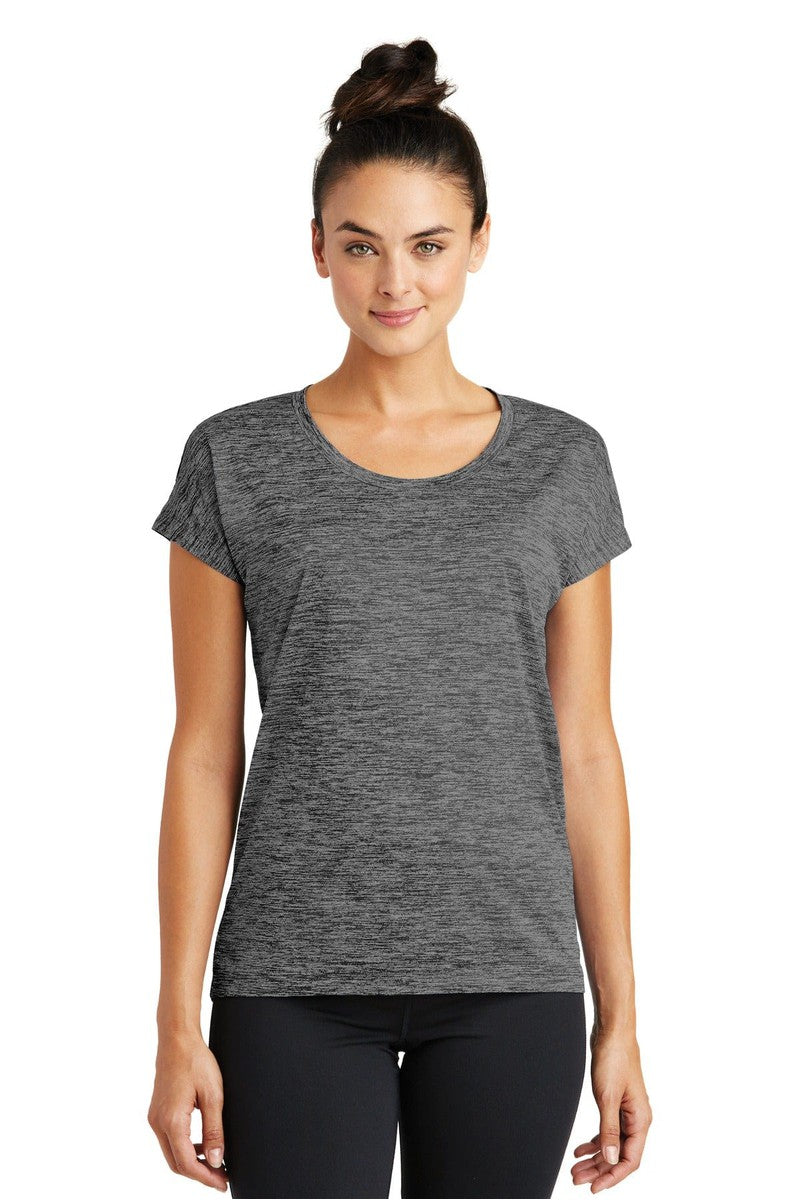 Sport-Tek T-Shirts XS / Grey-Black Electric Sport-Tek LST390: Ladies PosiCharge Electric Heather Sporty Tee