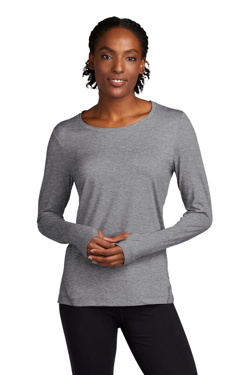 Sport-Tek T-Shirts XS / Grey Heather Sport-Tek LST710: Ladies Exchange 1.5 Long Sleeve Crew