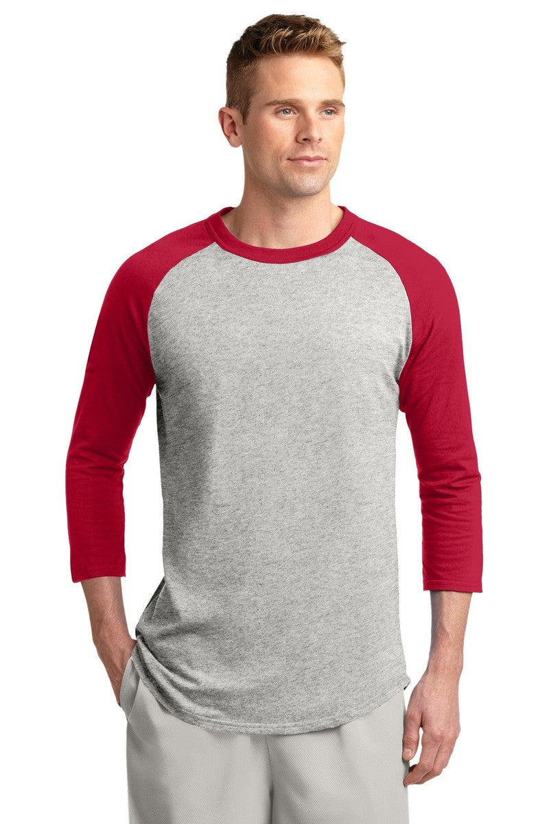Sport-Tek T-Shirts XS / Heather Grey/ Red Sport-Tek T200: Colorblock Raglan Jersey