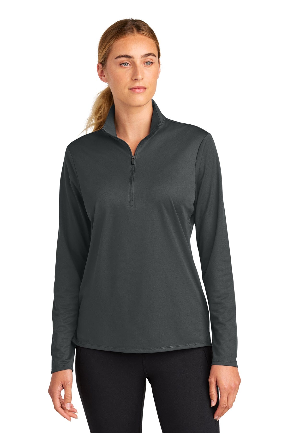 Sport-Tek Women's Micropique Sport-Wick 1/4-Zip LST672 in Iron Grey