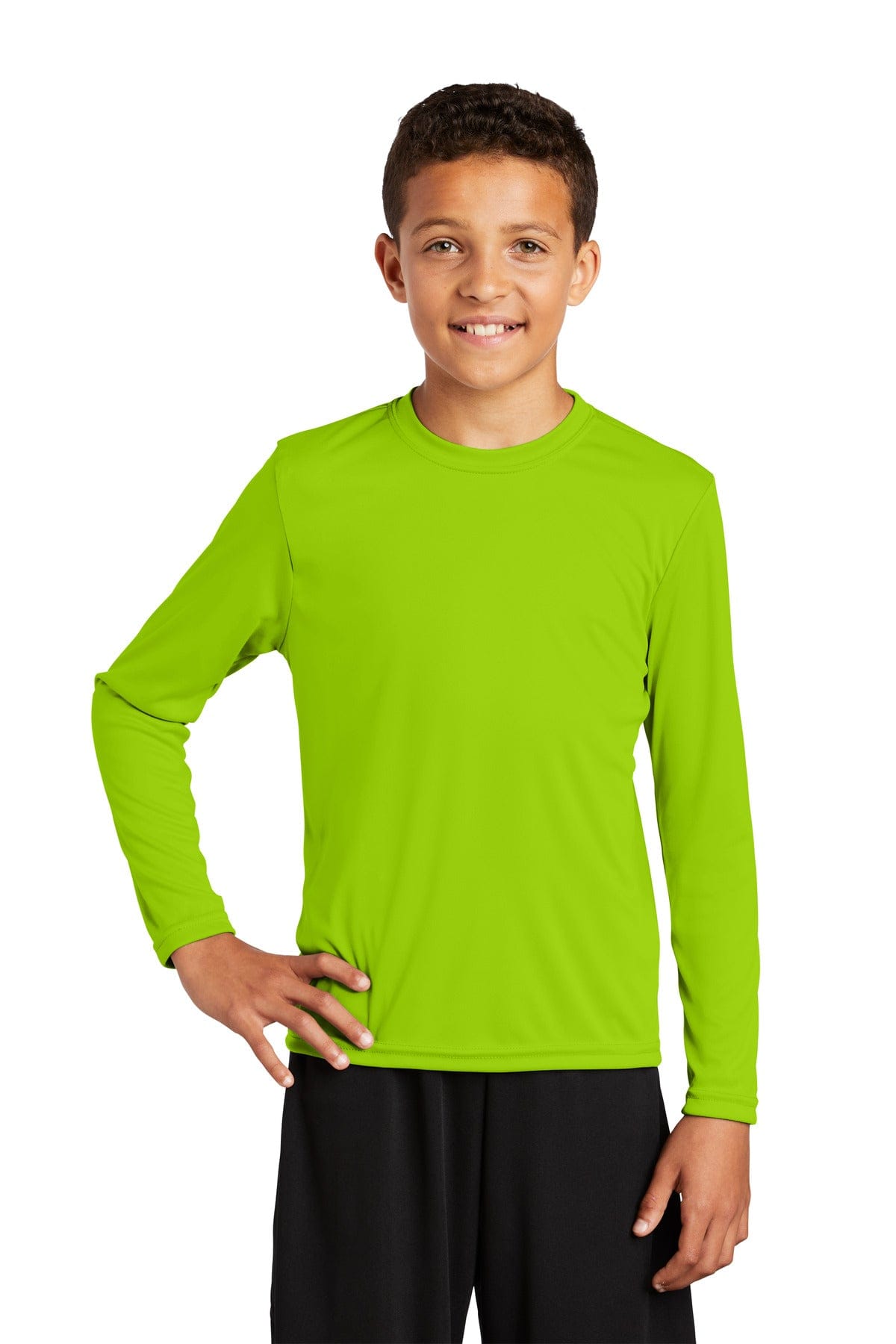Sport-Tek T-Shirts XS / Lime Shock Sport-Tek YST350LS: Youth Long Sleeve PosiCharge Competitor Tee