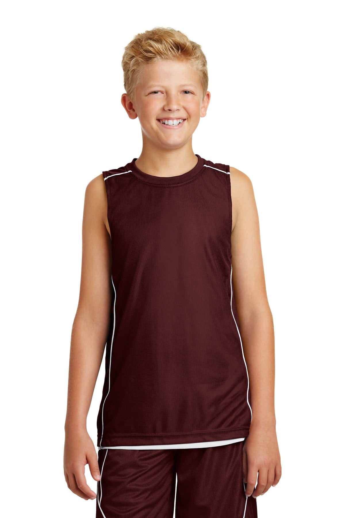 Sport-Tek T-Shirts XS / Maroon Sport-Tek YT555: Youth PosiCharge Mesh Reversible Sleeveless Tee