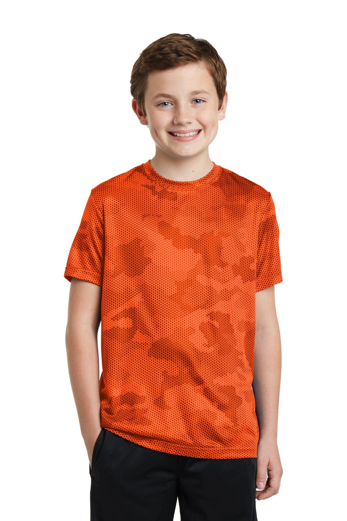 Sport-Tek T-Shirts XS / Neon Orange Sport-Tek YST370: Youth CamoHex Tee
