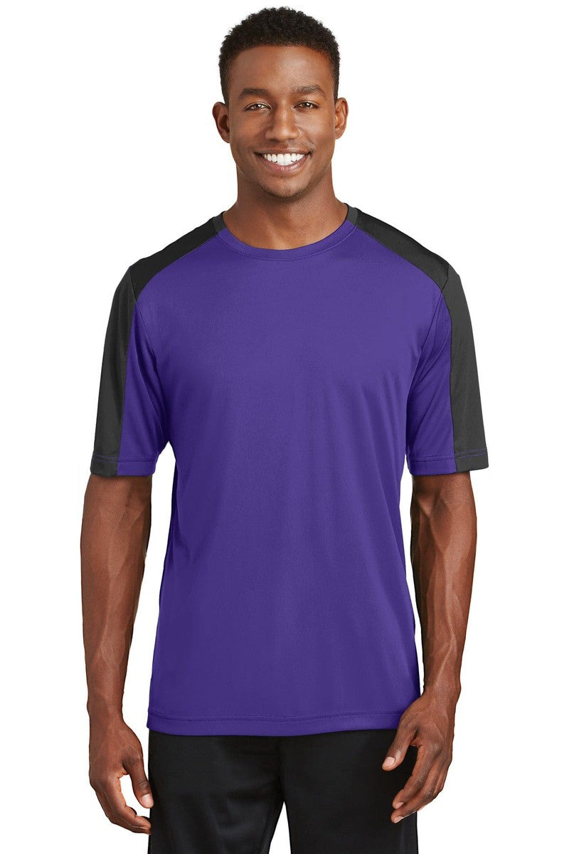 Sport-Tek T-Shirts XS / Purple/ Black Sport-Tek ST354: PosiCharge Competitor Sleeve-Blocked Tee