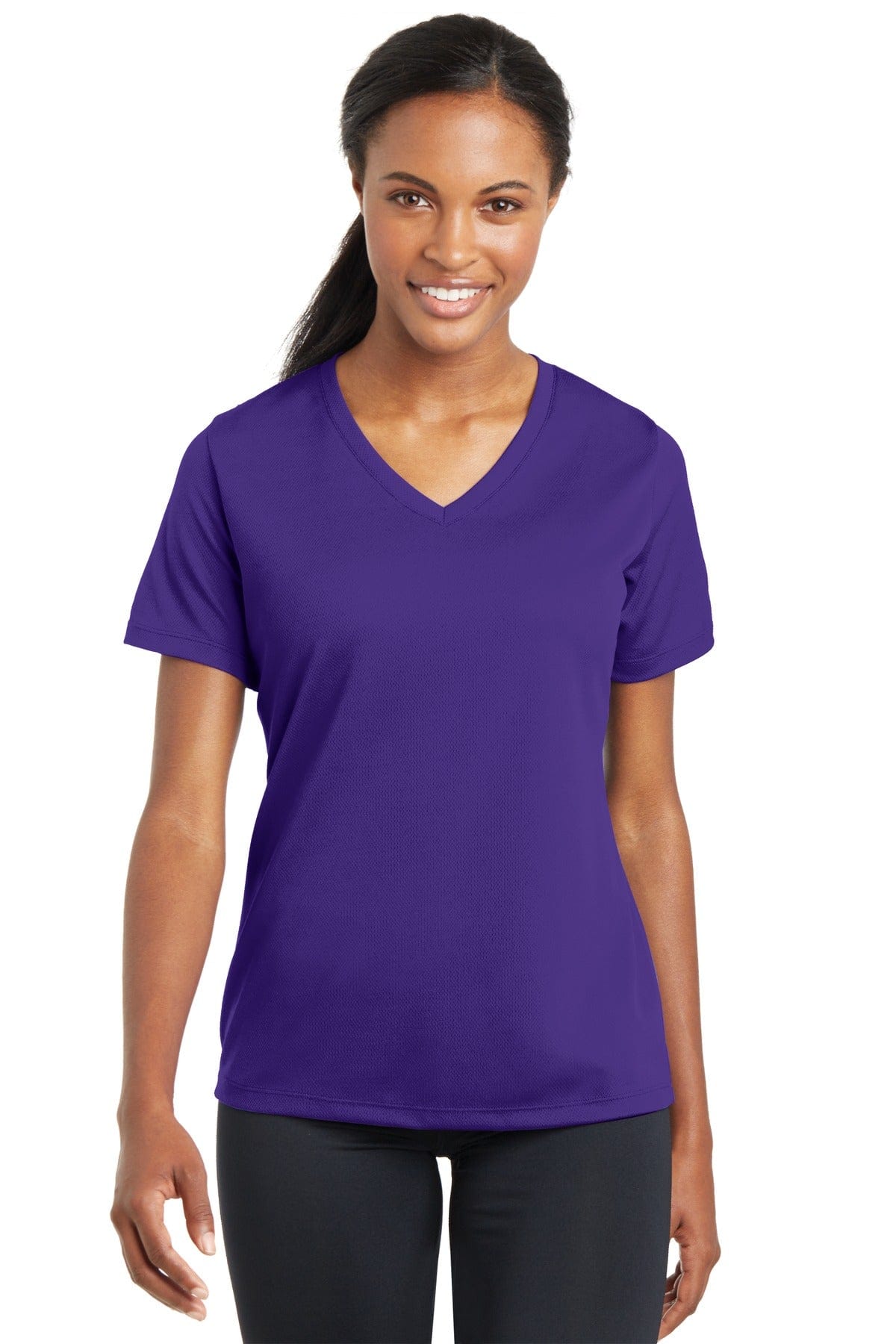 Sport-Tek T-Shirts XS / Purple Sport-Tek LST340: Ladies PosiCharge RacerMesh V-Neck Tee