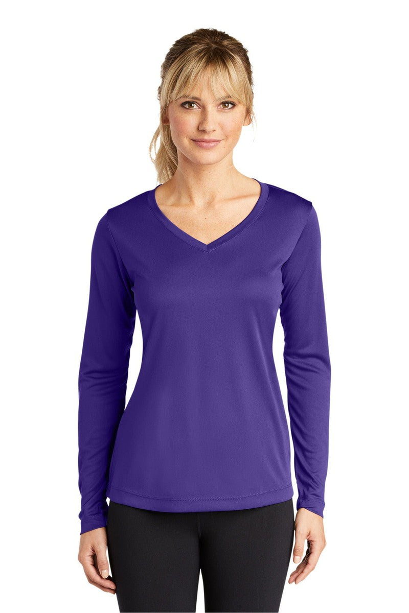 Sport-Tek T-Shirts XS / Purple Sport-Tek LST353LS: Ladies Long Sleeve PosiCharge Competitor V-Neck Tee