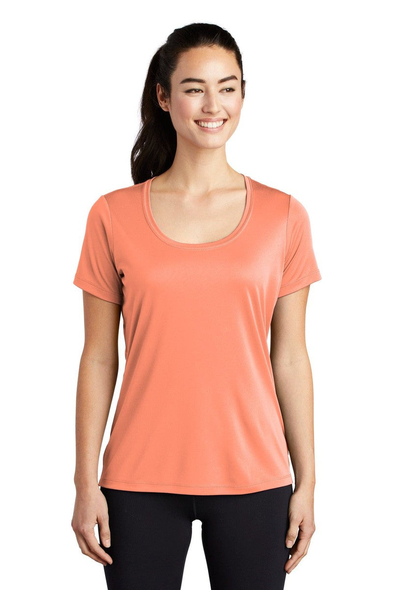 Sport-Tek T-Shirts XS / Soft Coral Sport-Tek Ladies Posi-UV Pro Scoop Neck Tee. LST420