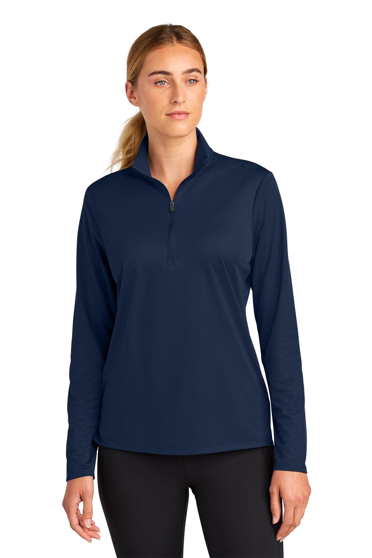 Sport-Tek Women's Micropique Sport-Wick 1/4-Zip LST672 in True Navy