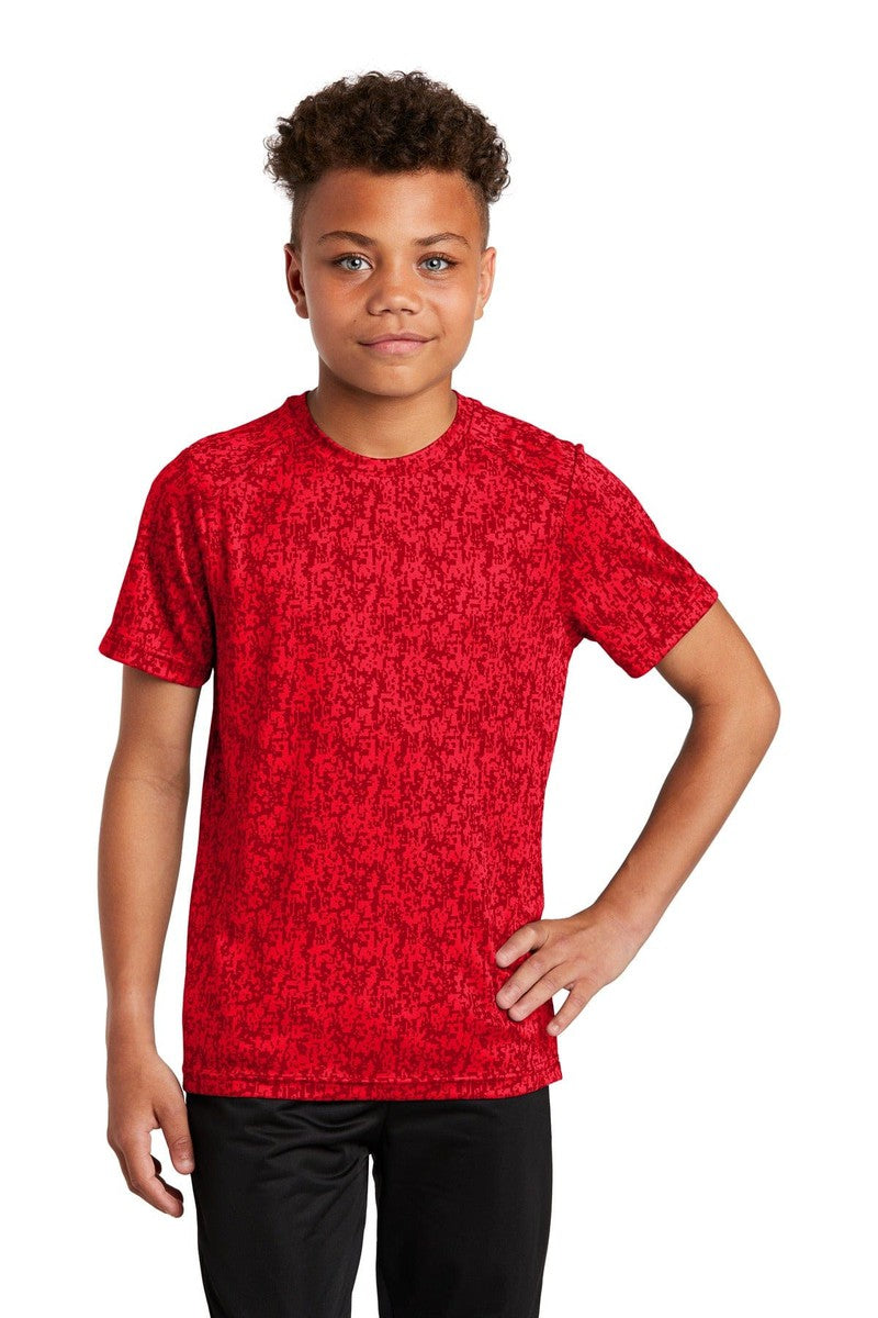Sport-Tek T-Shirts XS / True Red Sport-Tek YST460: Youth Digi Camo Tee