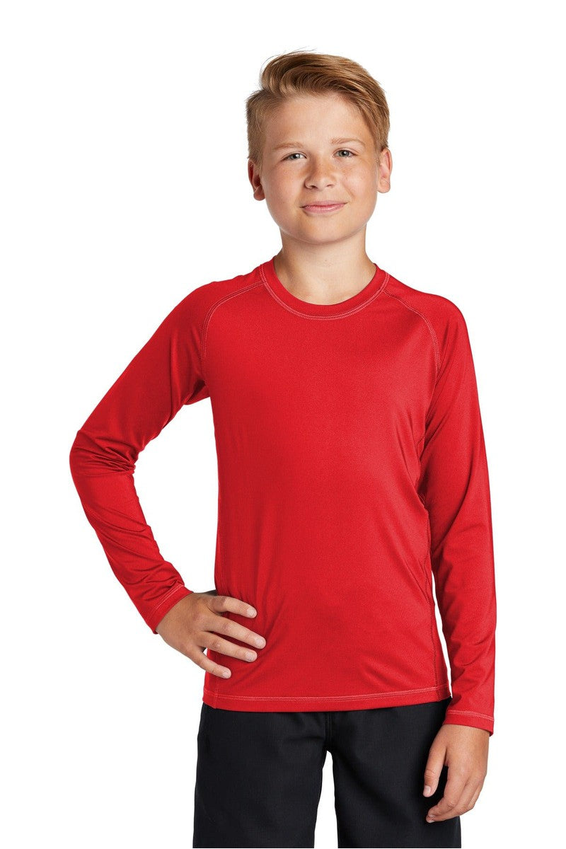 Sport-Tek T-Shirts XS / True Red Sport-Tek YST470LS: Youth Long Sleeve Rashguard Tee
