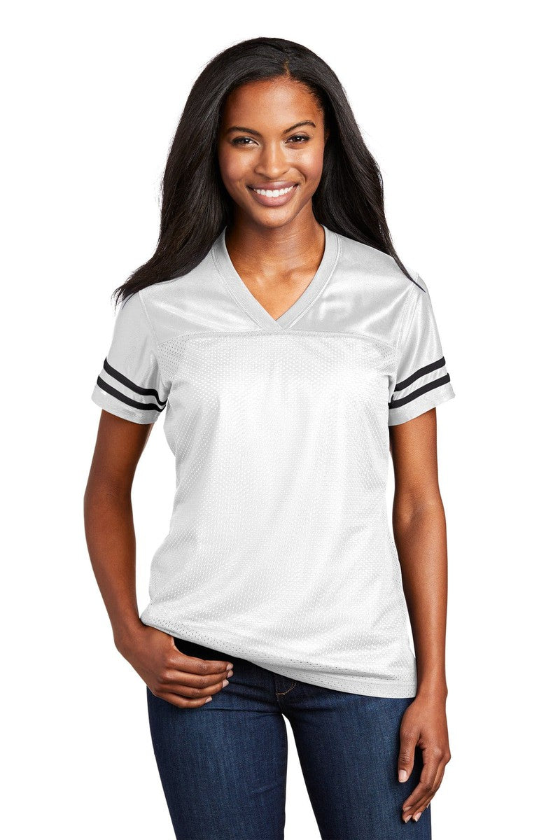 Sport-Tek T-Shirts XS / White/ Black Sport-Tek LST307: Ladies PosiCharge Replica Jersey