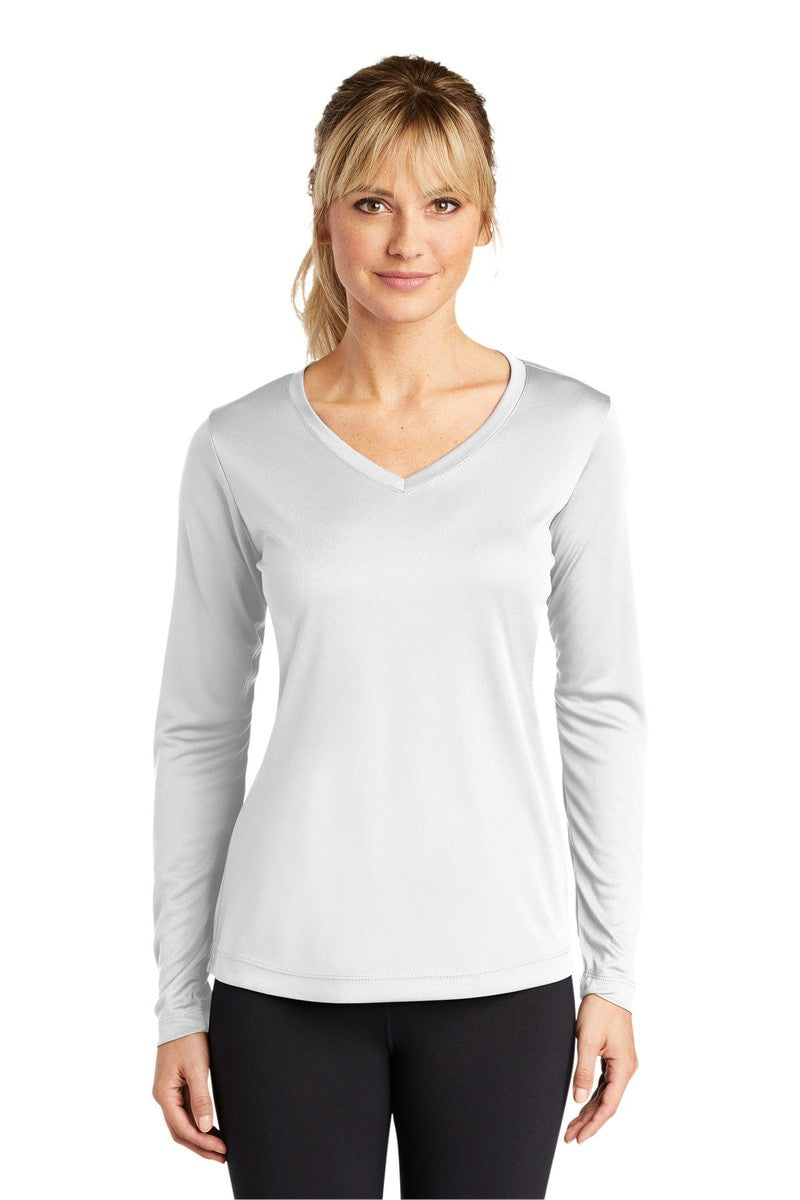 Sport-Tek T-Shirts XS / White Sport-Tek LST353LS: Ladies Long Sleeve PosiCharge Competitor V-Neck Tee