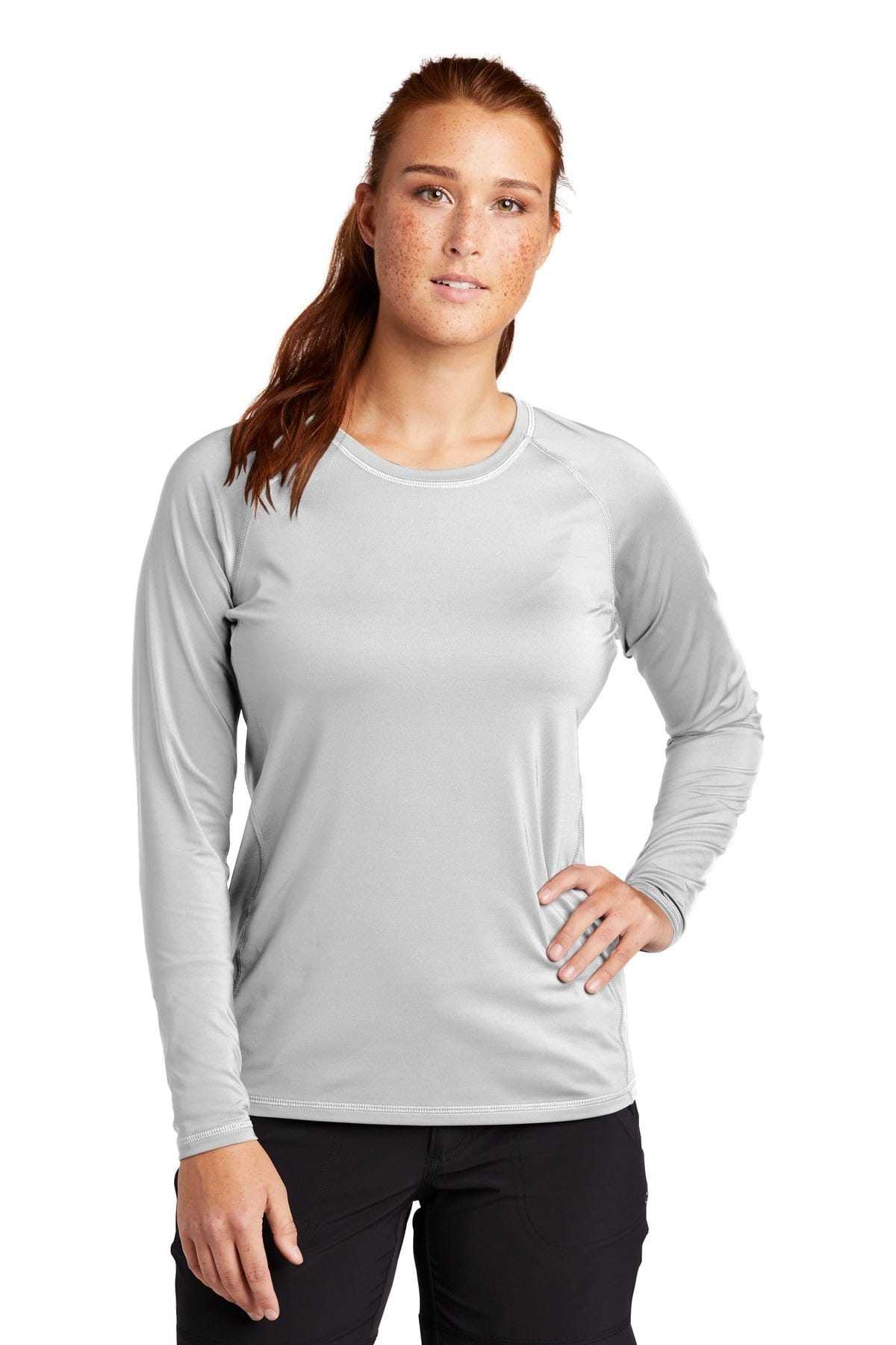 Sport-Tek T-Shirts XS / White Sport-Tek LST470LS Ladies Long Sleeve Rashguard Tee