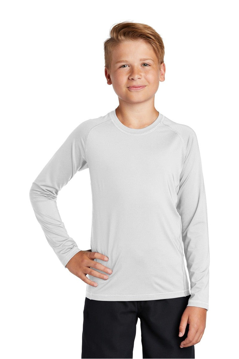 Sport-Tek T-Shirts XS / White Sport-Tek YST470LS: Youth Long Sleeve Rashguard Tee