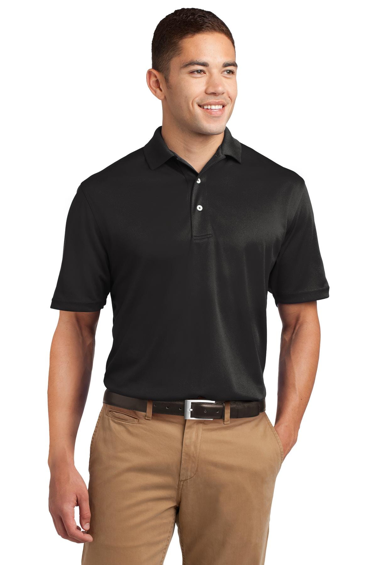 Sport-Tek Tall LT / Black Sport-Tek TK469: Tall Dri-Mesh Polo