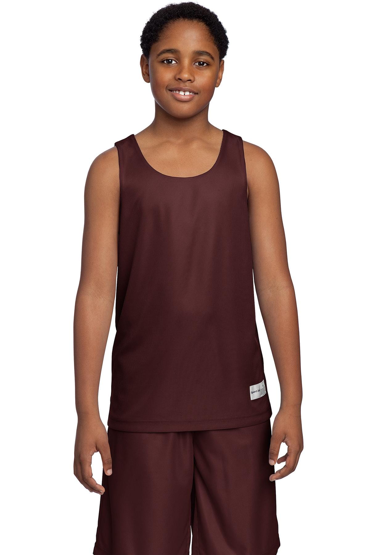 Sport-Tek Tank Tops S / Maroon DISCONTINUED  Sport-Tek ®  Youth PosiCharge ®  Mesh Reversible Tank. YT550