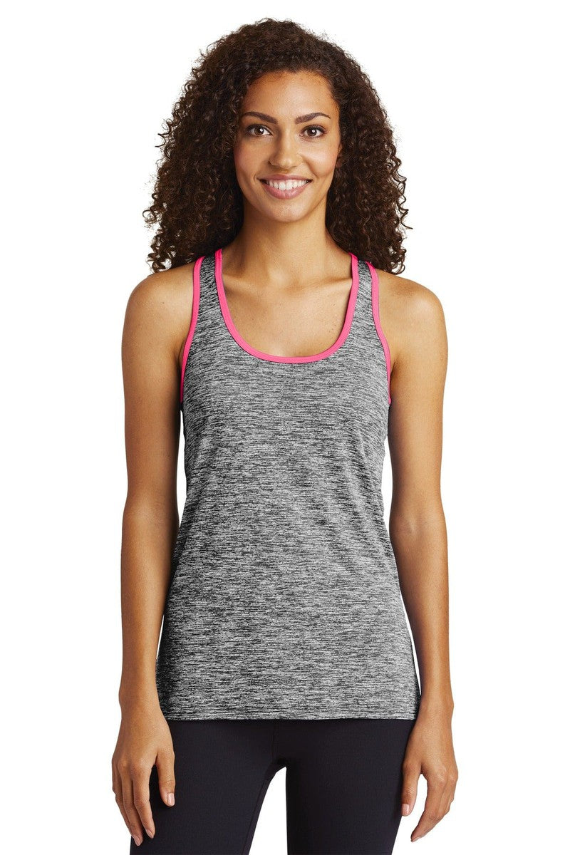 Sport-Tek Tank Tops XS / Black Electric/ Neon Pink Sport-Tek LST396: Ladies PosiCharge Electric Heather Racerback Tank