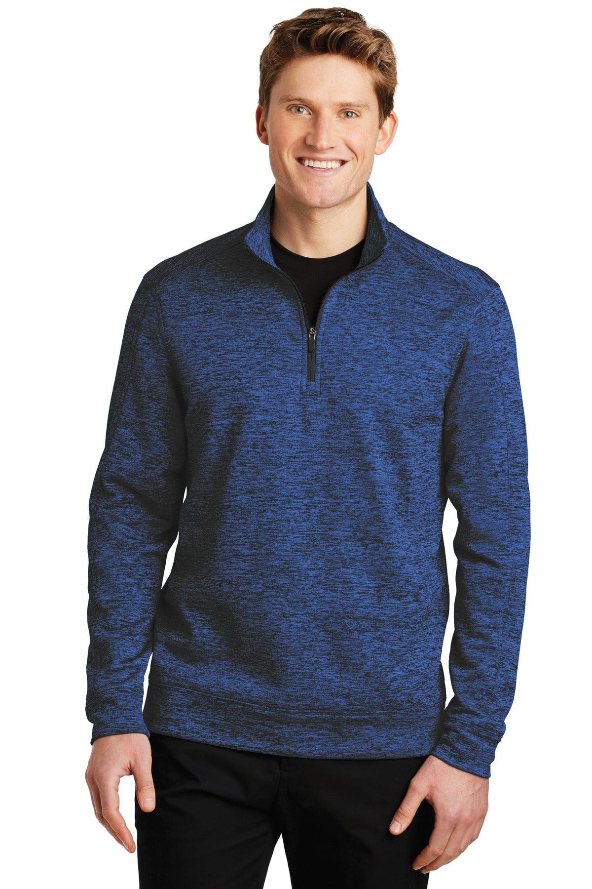 Sport-Tek XS / Dark Royal-Black Electric Sport-Tek ST226: PosiCharge Electric Heather Fleece 1/4-Zip Pullover