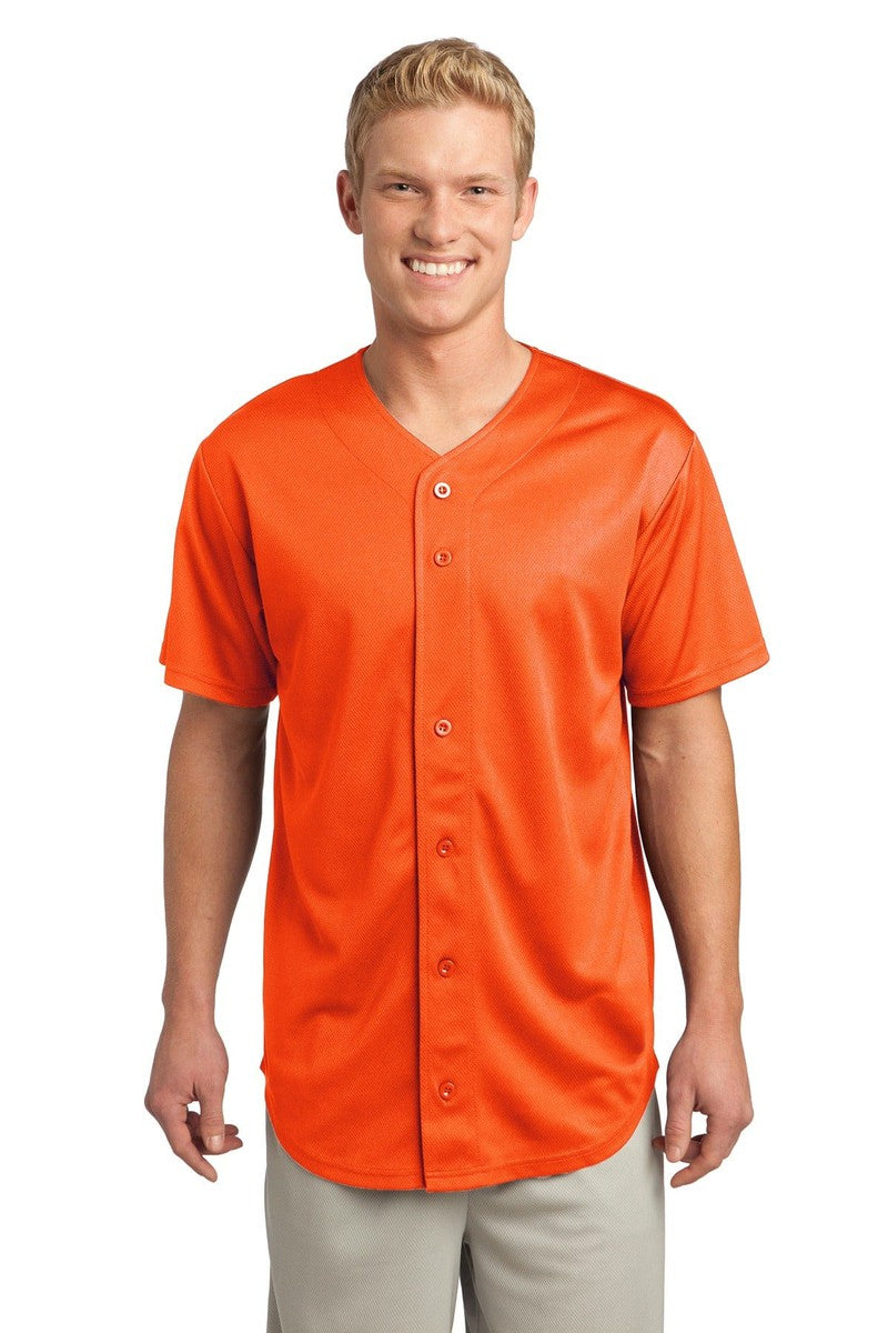 Sport-Tek XS / Deep Orange Sport-Tek ST220: PosiCharge Tough Mesh Full-Button Jersey