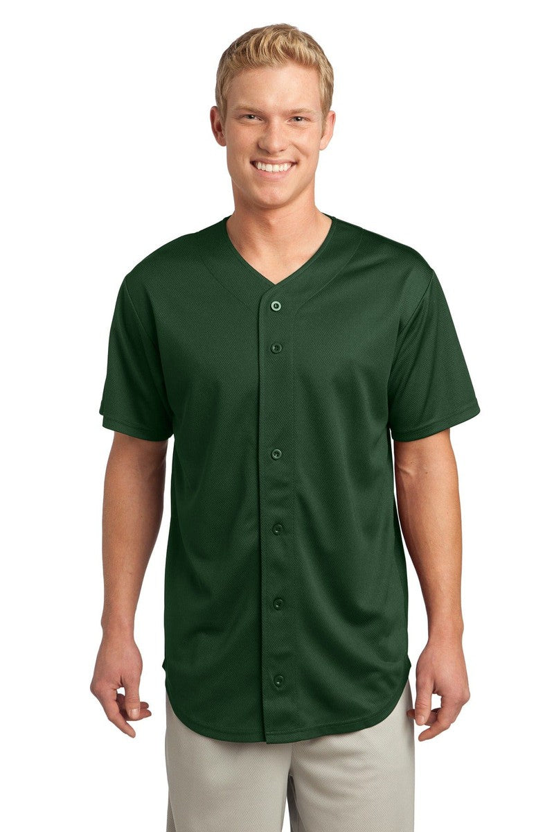 Sport-Tek XS / Forest Green Sport-Tek ST220: PosiCharge Tough Mesh Full-Button Jersey