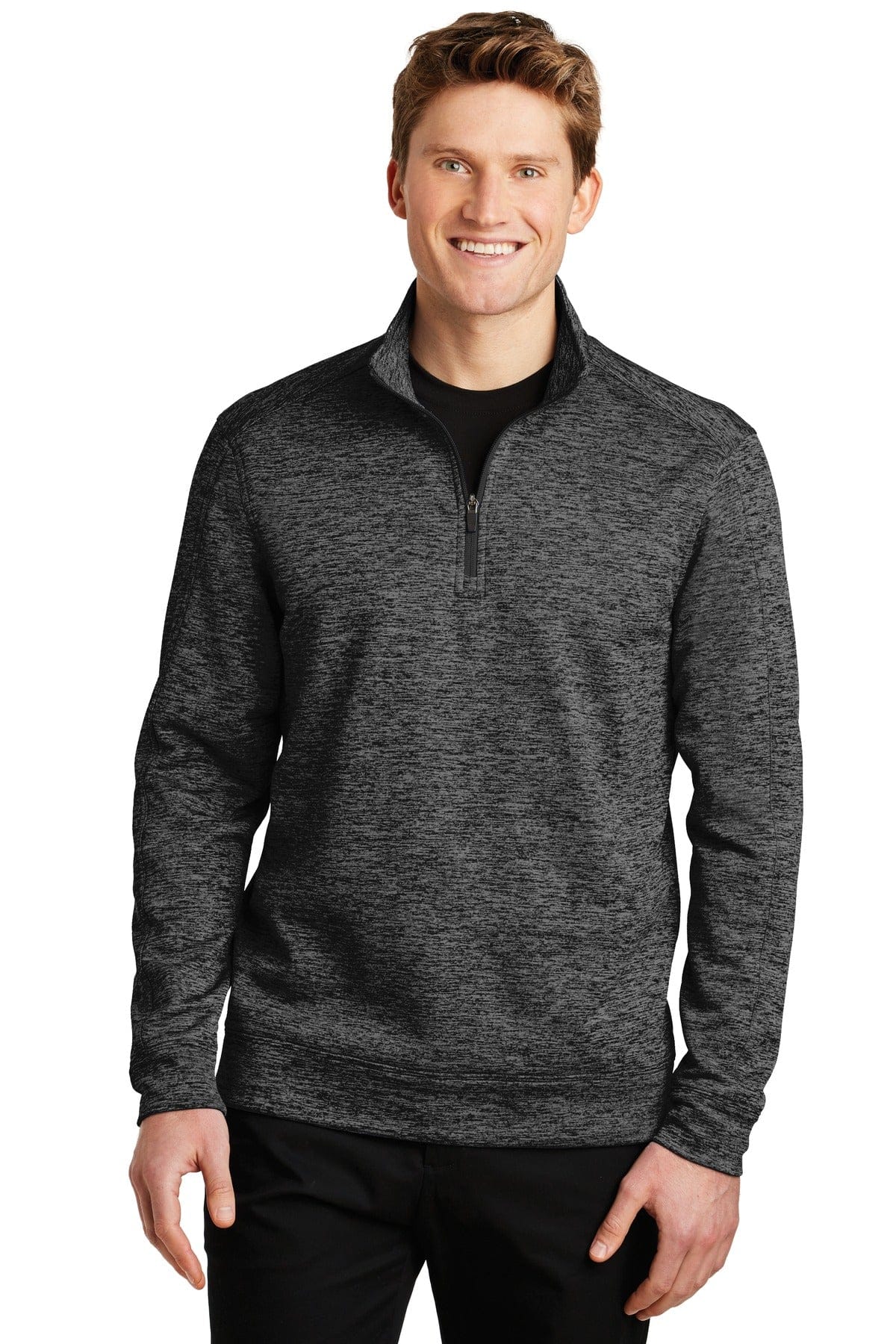 Sport-Tek XS / Grey-Black Electric Sport-Tek ST226: PosiCharge Electric Heather Fleece 1/4-Zip Pullover