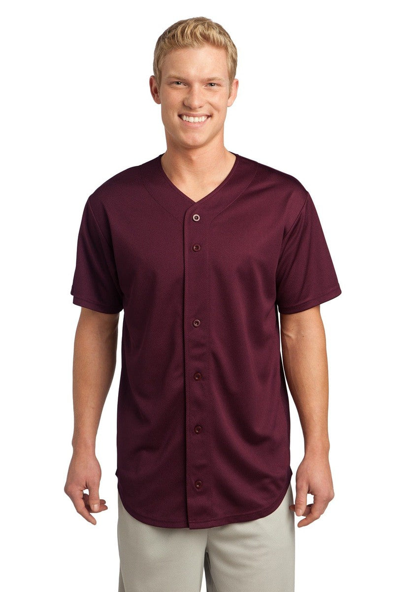 Sport-Tek XS / Maroon Sport-Tek ST220: PosiCharge Tough Mesh Full-Button Jersey
