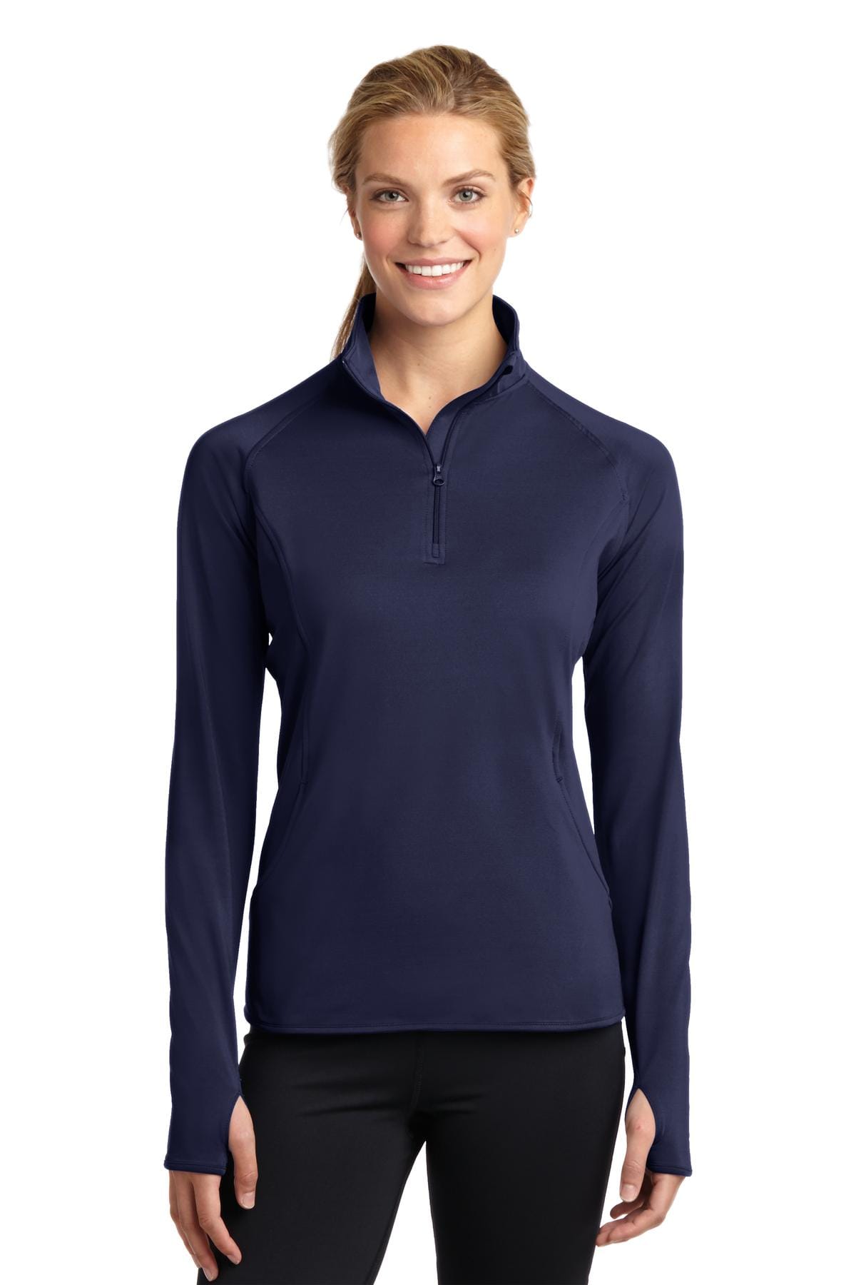 Sport-Tek XS / True Navy Sport-Tek LST850: Ladies Sport-Wick Stretch 1/2-Zip Pullover