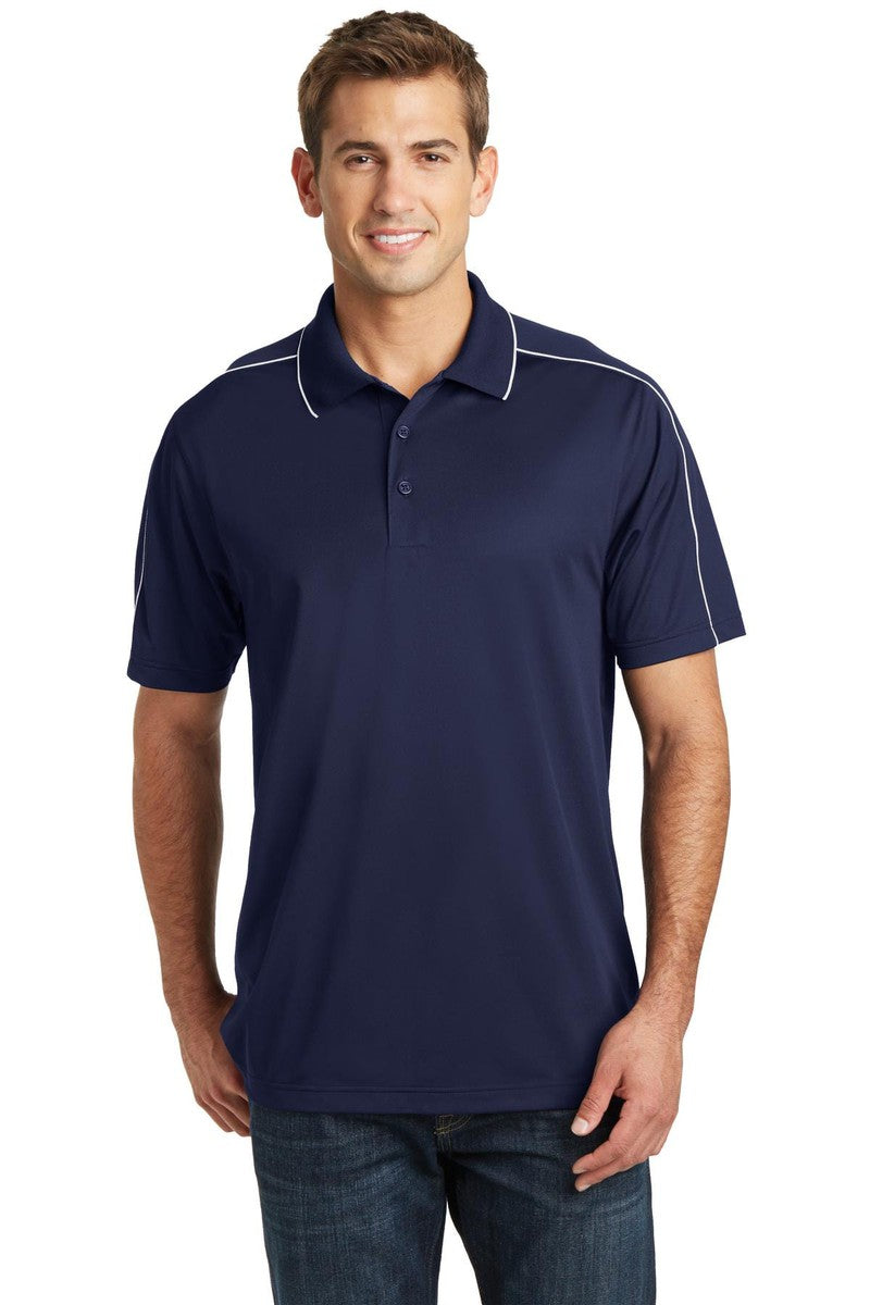 Sport-Tek XS / True Navy/ White Sport-Tek ST653: Micropique Sport-Wick Piped Polo