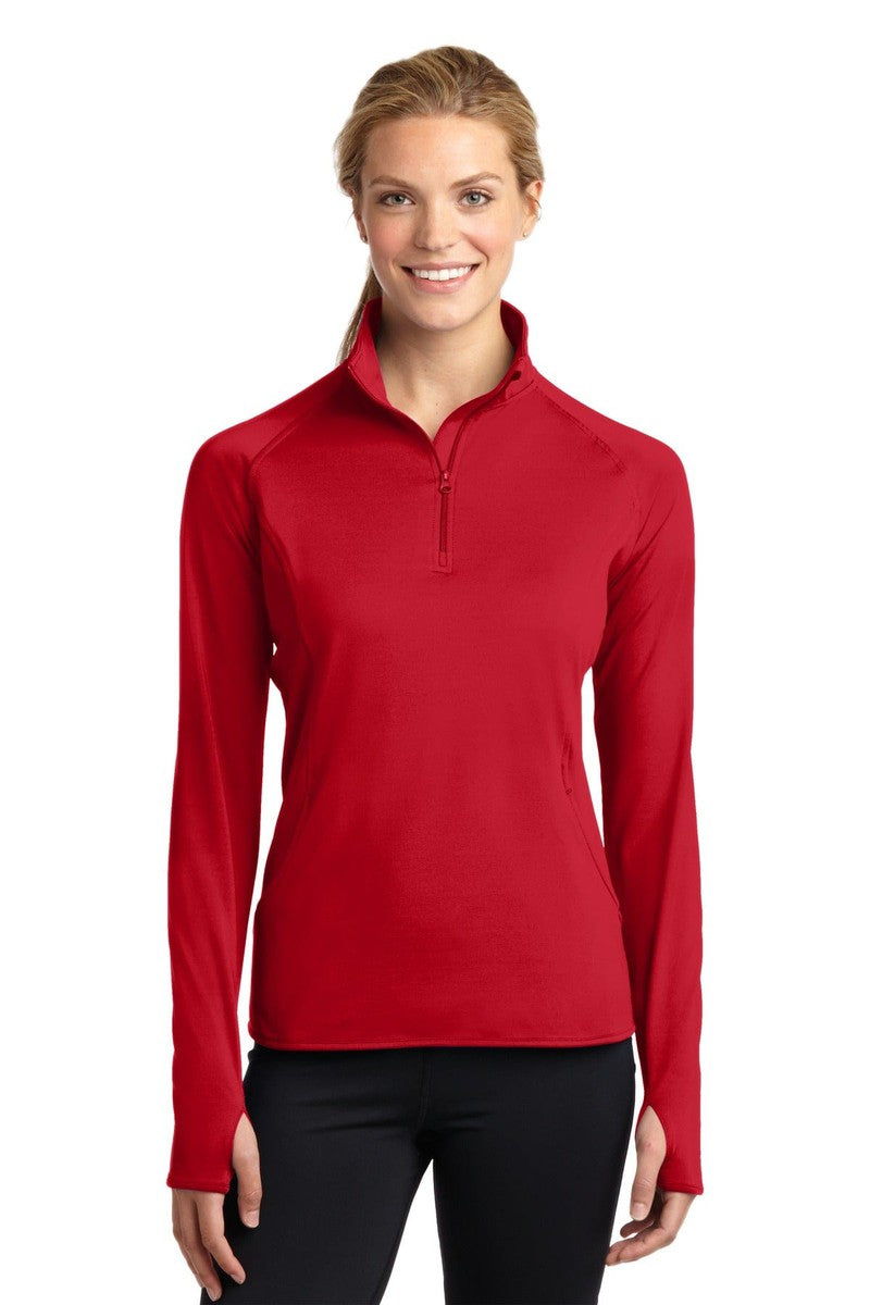Sport-Tek XS / True Red Sport-Tek LST850: Ladies Sport-Wick Stretch 1/2-Zip Pullover