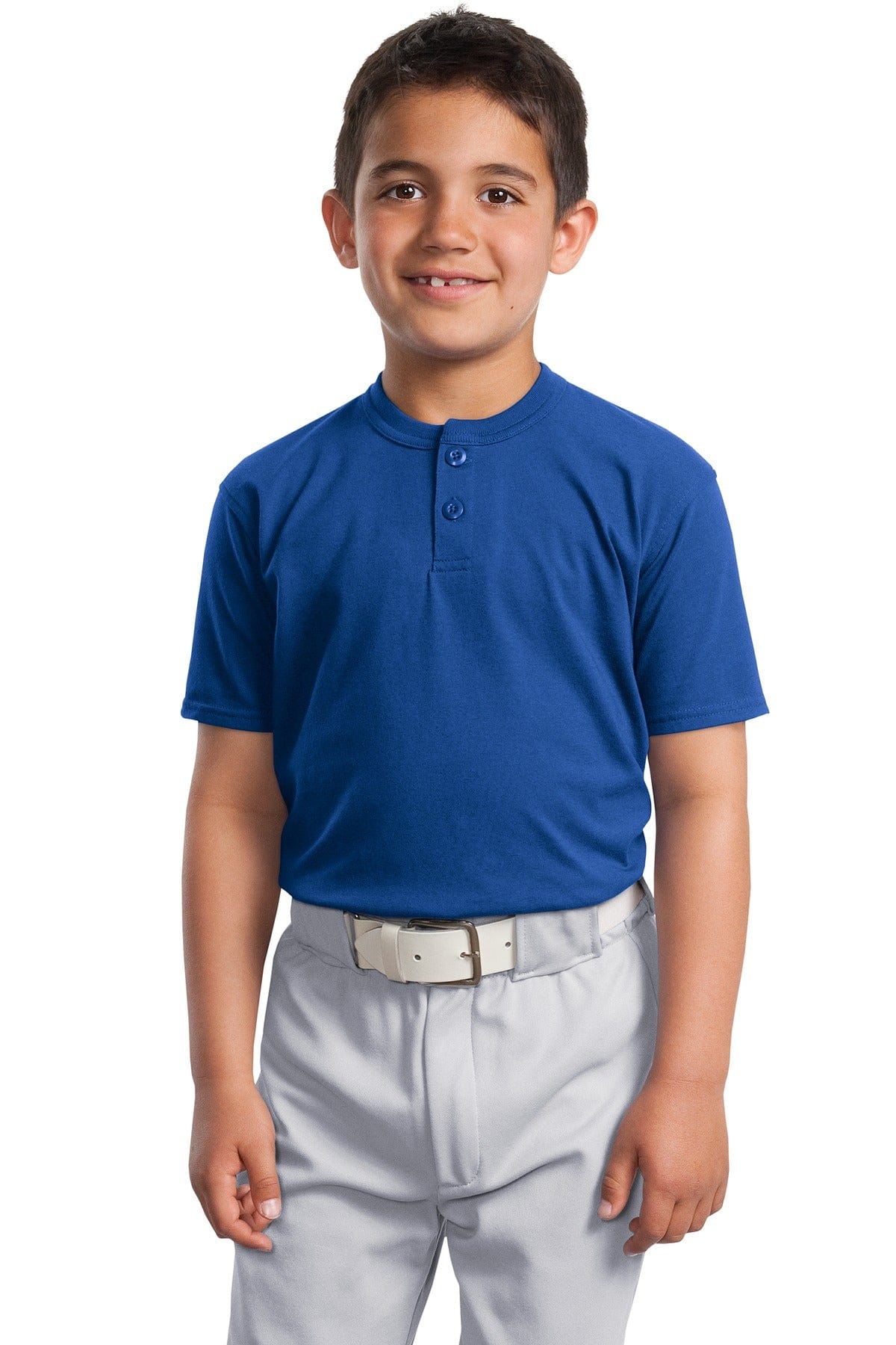 Sport-Tek Youth DISCONTINUED  Sport-Tek ®  Youth Short Sleeve Henley. YT210