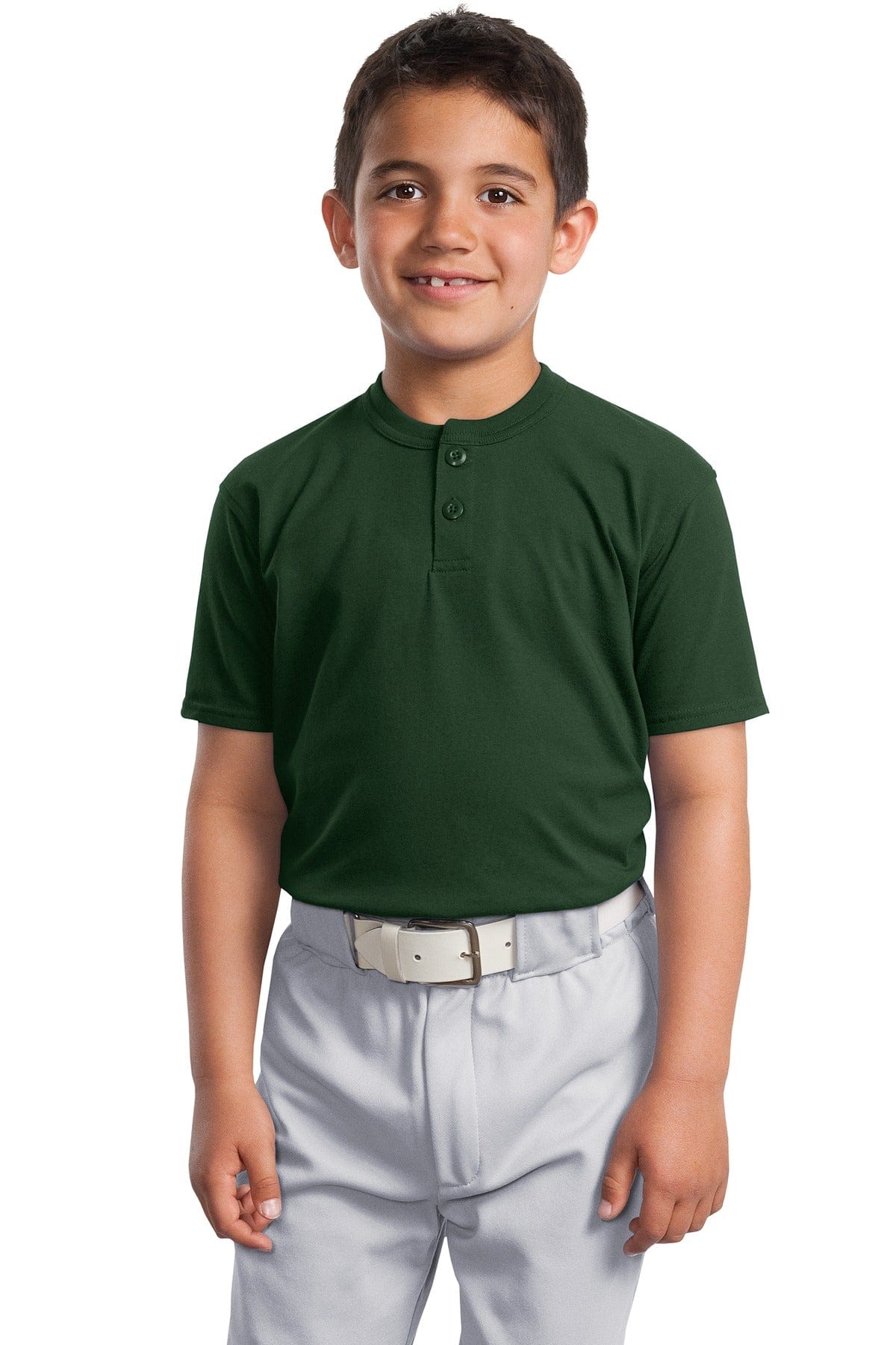 Sport-Tek Youth DISCONTINUED  Sport-Tek ®  Youth Short Sleeve Henley. YT210