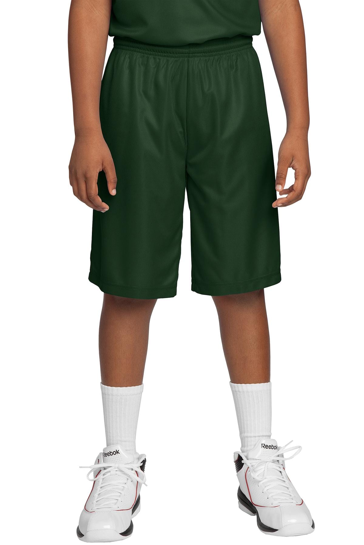 Sport-Tek Youth S / Forest Green DISCONTINUED  Sport-Tek ®  Youth PosiCharge ®  Mesh Reversible Short. YT560