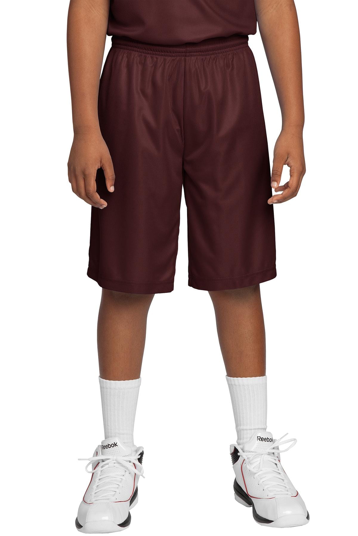 Sport-Tek Youth S / Maroon DISCONTINUED  Sport-Tek ®  Youth PosiCharge ®  Mesh Reversible Short. YT560